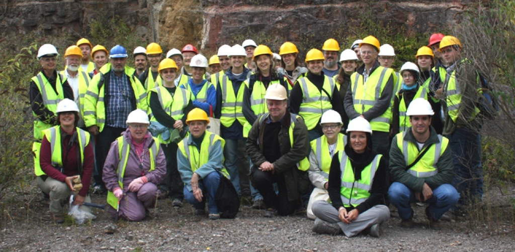 Excursão aos depósitos de Fissuras Triássicas durante o SVP Bristol, País de Gales (2009)
