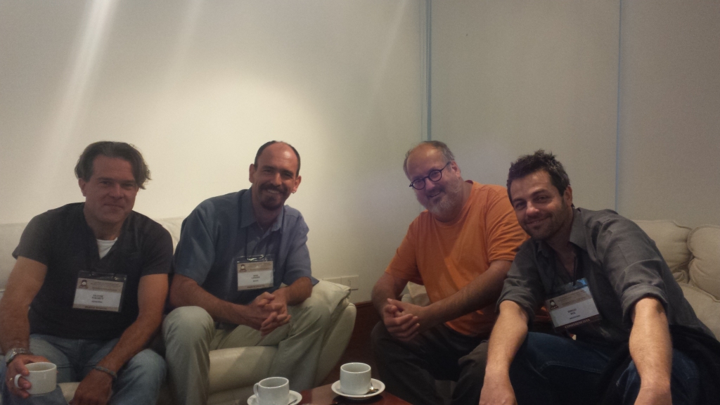 Oliver, Max, Fernando and Diego at the V CLPV meeting in Colonia del Sacramento, Uruguay, 2015