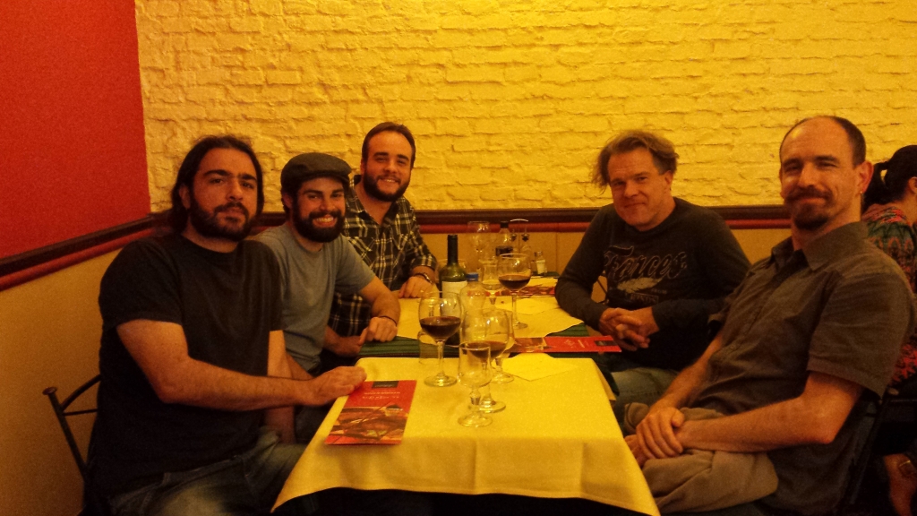 Mario, Pedro, Júlio, Oliver and Max  "at" the V CLPV meeting in Colonia del Sacramento, Uruguay, 2015